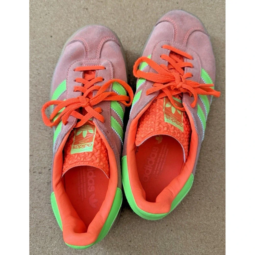 Adidas Gazelle Bold Platform Suede Sneakers Solar Orange Green‎ Women 8